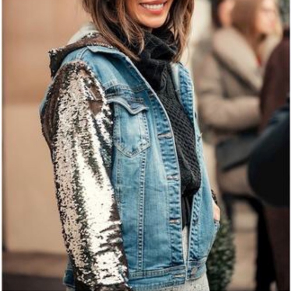 Iorane Sequin Jacket with hood size xs